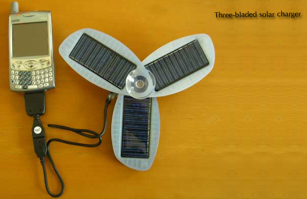 Three bladed solar charger