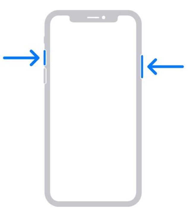 Press Side Button and Volume Button