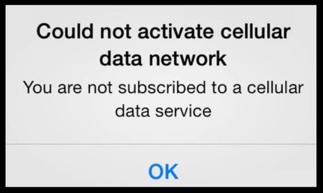 could not activate cellular data network