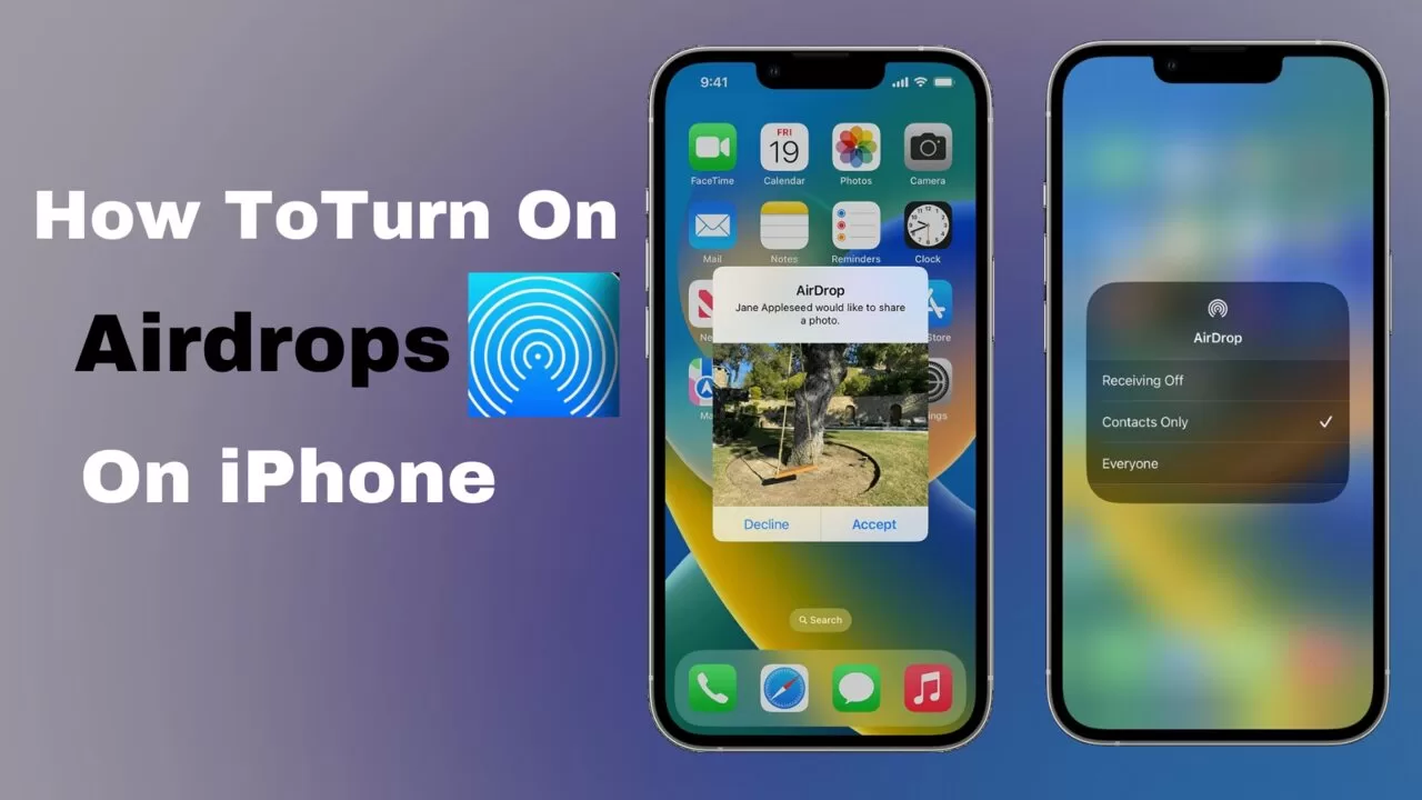 how to turn on airdrop on iphone 13